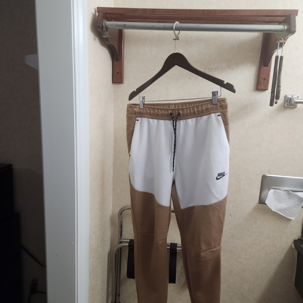 Nike White and Brown Track Pants